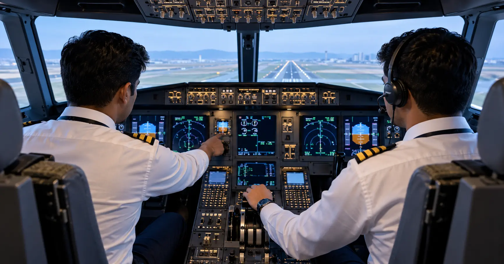 A simple split diagram contrasting a single pilot alone in a small aircraft cockpit on one side with two pilots sharing Pilot Flying and Pilot Monitoring roles in a larger cockpit on the other