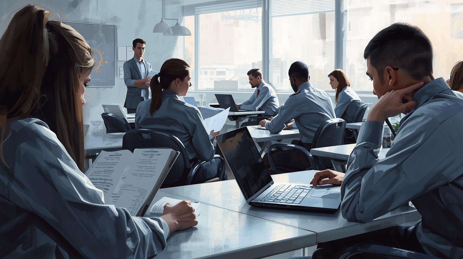 Pilot in cockpit training