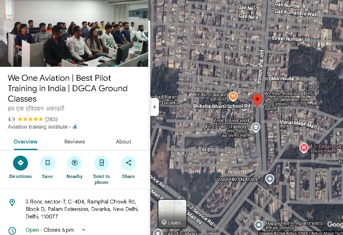 We One Aviation Academy - Sector-7, Dwarka, New Delhi 110077